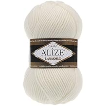 Alize Lanagold Yarn for Crochet, Knitting & Crafting Wool Blend Warm Soft Natural Chunky Hand Woven Knitting Crochet Knitwear Wool Lot of 3 skeins 300gr 787 yds Hand Knitting Yarn 62