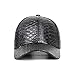 JNKET Fashion Mens Crocodile Pattern Baseball Cap PU Leather Hats for Women Adjustable Outdoor Sports Hats (Black)