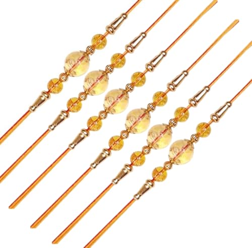 Image of Shubhanjali Crystal Beads Rakhi for Brother | Handmade Healing Crystal Stone Designer Rakhi for Bhaiya | Raksha Bandhan Gift Set with Roli Chawal, Kumkum, Greeting Card & Potli