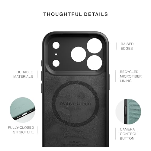 Image of Native Union Active Case - MagSafe Compatible with Built-in Magnets - Rugged Design - Recycled Materials - Ultra-Durable Drop Protection up to 10ft / 3m for iPhone 17 Pro (Slate Green)