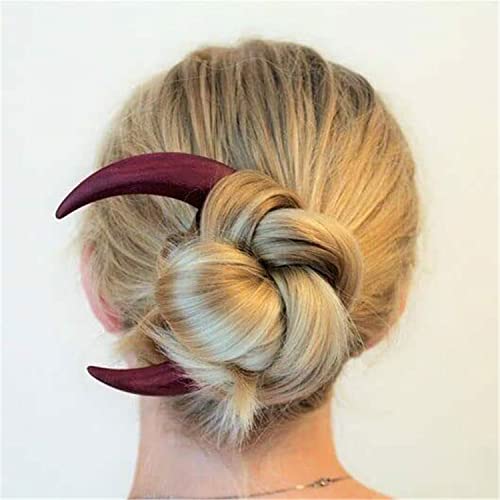 Hand-Carved-Crescent-Moon-Hair-Fork-for-WomenCrescent-Moon-Hair-Fork-Wood-Moon-Hairpin-BarretteMoon-Hair-StickWooden-Hair-Comb-Thick-Hair-Styling-Tool-Accessories-S-Black