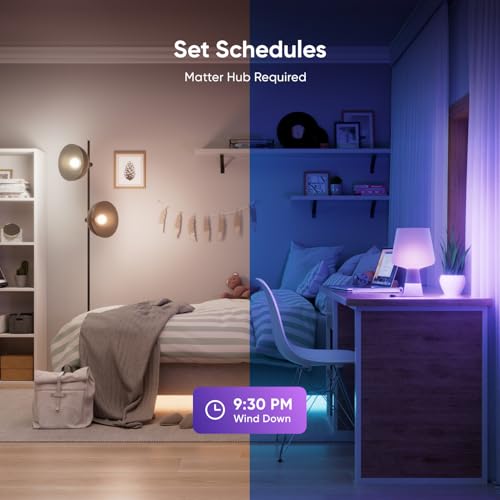 Nanoleaf Essentials Smart Light Bulbs, Matter Smart LED Bulbs Work with Alexa & Google Home, 1000lm 16M+ RGBTW Color Changing Light Bulb, Music Sync A19 E26 2.4GHz WiFi Bluetooth Light Bulb 60W, 4PK by Nanoleaf - Used condition - Image 6
