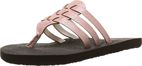 Cobian Girl's Lil La Paz Flip Flops, Brown Faux Leather, Foam, Rubber, 6 Big Kid M