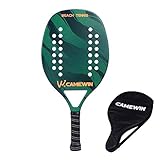 Beach Tennis Racket,Carbon Fiber Grit Face with EVA Memory Foam Core Beach Tennis Racket with Cover...