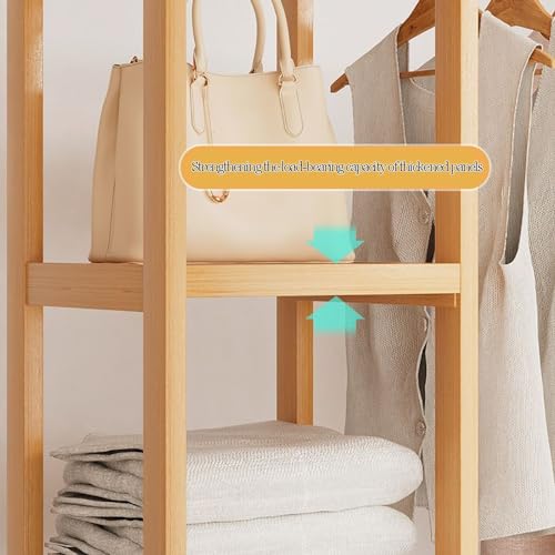 Perchero de bambú independiente para colgar ropa en el dormitorio 7