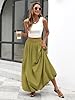 ELLEVEN Womens Bubble Maxi Long Skirt with Pockets... #4