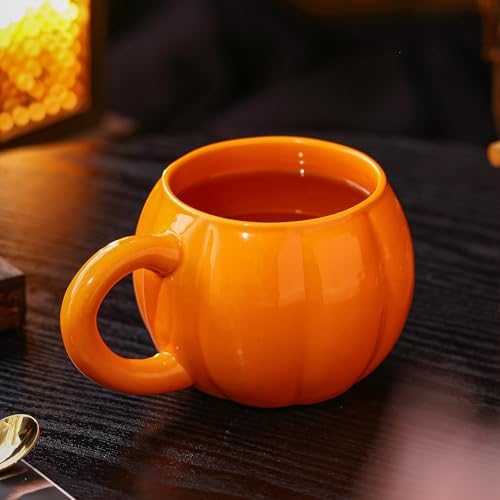 HOPOYGOS 17oz Premium Pumpkin Mug Large Ceramic Cup with Handle fall...
