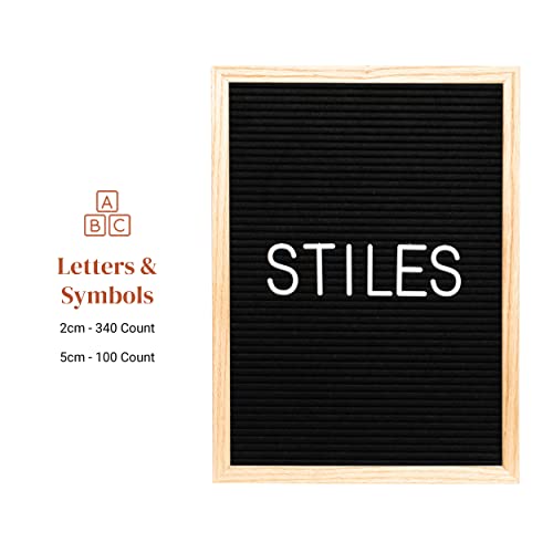 Stiles Felt Letter Board Set, Message Board With 440 Letters, Numbers, And Symbols For Celebrations, Baby Announcements, Or Milestones, 12 By 16 Inches, White #TOP3
