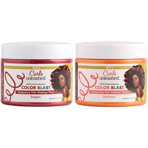 Color Blast, Peachtree Temporary Color Wax, Infused with Beeswax & Castor Oil - Color Blast Hair Wax, Temporary Curl Defining Wax, Sangria - Bundle Cover