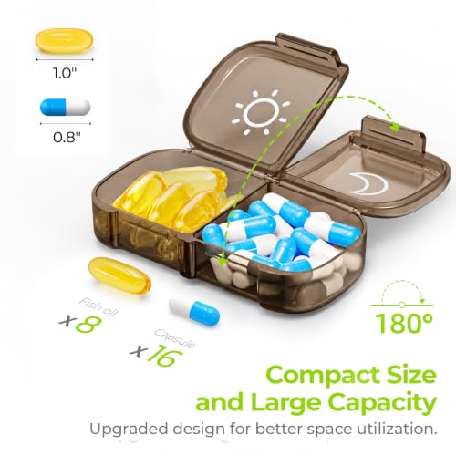 Image of AUVON Weekly Pill Organizer 2 Times a Day, One-Sided Opening, Easy to Use