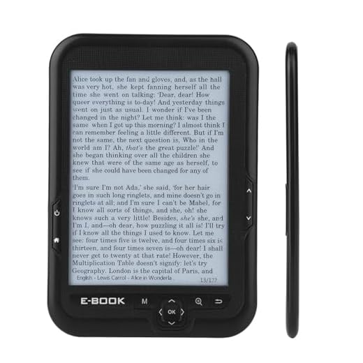 6'' Portable E-Paper with 800x600 Resolution+Audio Player, E-Reader E-Book Reader with Electronic Ink Screen Available in 29 Languages with A Pair of Headphone and Leather Case, 16/8/4GB(Black 8G)