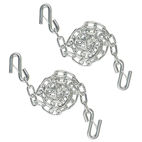 Aymmic 3/16'' X 48''Trailer Safety Chain With 2 Latches S Hook,2,000Lbs Capacity,G30,Secures Tow Vehicle To Trailer,For Rv, Trailer, Truck,And Boat Towing #TOP29