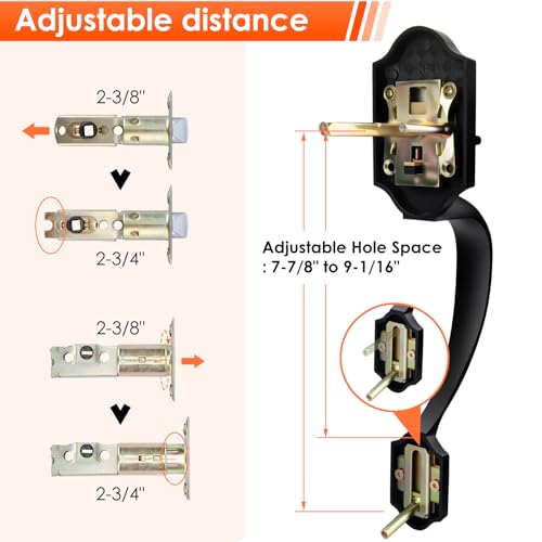 Image of Haidms Oil-Rubbed Bronze Front Door Handle and Deadbolt Set, Front Door Lock Set, Entry Door Locksets with Deadbolt Single Cylinder, Exterior Door Handle with Reversible Handle Lever