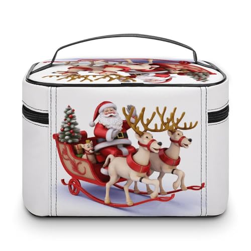 Foldable Travel Luggage Bag for Men And Women, Dry And Wet Separation Portable Travel Luggage Bag, Santa Claus Reindeer Sled Printed Waterproof Sports Luggage Bag, Fitness Bag3
