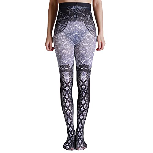 Image of Sahabowi Women Tights, Sheer High Waist Pantyhose, Vintage Control Top Stockings