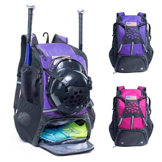 VIGEGARI Youth Baseball Bag, Baseball Backpack for Boys,Youth, Adults-Bat Bag, Softball Bag, T-Ball, Softball Equipment & Accessories for Bat, Glove Holder, Helmet, Shoes Compartment, Baseball Gifts