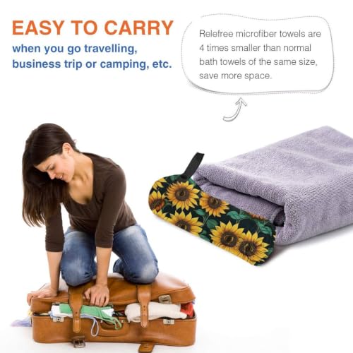 Toalla de baño grande para playa y piscina con estampado de girasol suave 6