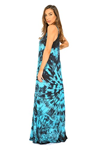 Riviera Sun 21619-Bt-3X Summer Dresses Maxi Dress Sundresses For Women Black/Turquoise #TOP1