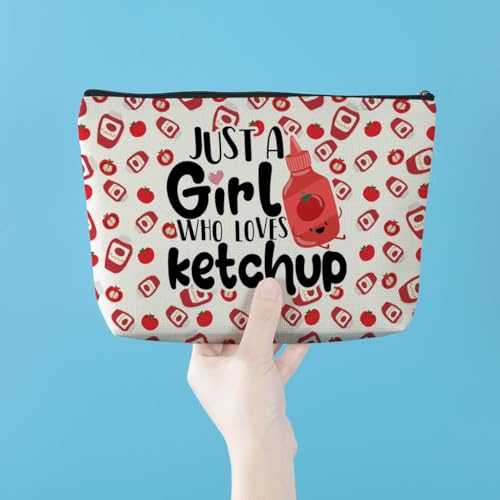 Ketchup Makeup Bag, Ketchup Gifts, Food Lover Gifts, Girl Gifts for Women Female Girls Sister Daughter Friend Graduation Friendship Birthday Gifts for Ketchup Lovers, Cosmetic Bag Travel Toiletry Bag2