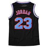 WELTLE Youth Basketball Jersey 23 Space Movie Jersey 90s Kids Shirts White/Black S-XL Gift for Kids (Black M)