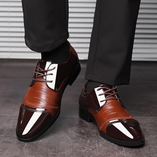 Mens Classic Oxfords Shoes for Men, Patent Pointed Toe Lace-up Derby Shoes for Formal, Tuxedo, Prom, Wedding Business Casual3