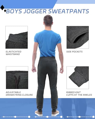 Taiyin 6 Pcs Boys Jogger Sweatpants Youth Fleece Casual Athletic Pants Kids Basic Sweatpants with Drawstring Pockets3