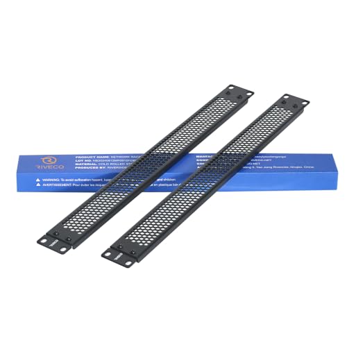 RIVECO 1U Vented Blank Panels for Rack & Cabinets Front Cover Panel 19-Inch Server & Network Rack...