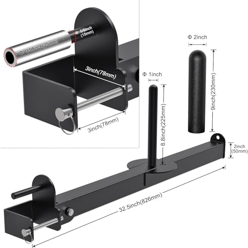 Image of Kipika Power Rack Attachment for 5 /8 inch & 1 inch Holes - Heavy Duty Home Gym Equipment for 2x2 or 3x3 Squat Rack, Adjustable and Easy to Install