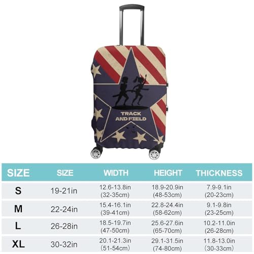 Vintage American Flag Track And Field Travel Suitcase Protector Luggage Cover Protective Washable Anti-scratch Baggage Cover2