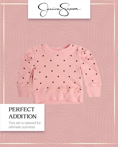 Jessica Simpson Baby Girls' Pants Set - 2 Piece Long Sleeve Shirt and Joggers - Soft and Comfy Baby Girls’ Outfit for Spring3