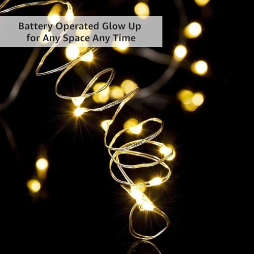 Image of GIGALUMI 10 PCS 20 LED Bottle Cork Lights 6m | Battery Operated Mini Copper Wire Fairy Lights for Decoration | Bottle Lights for Home, Wedding, Diwali, Party (Warm White)