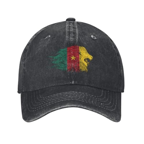 Casquette De Baseball Cameroun Drapeau Camerounais Lion Frappant Casual Sunhat Classique Baseball Casquette pour Les Saisons Femmes Homme