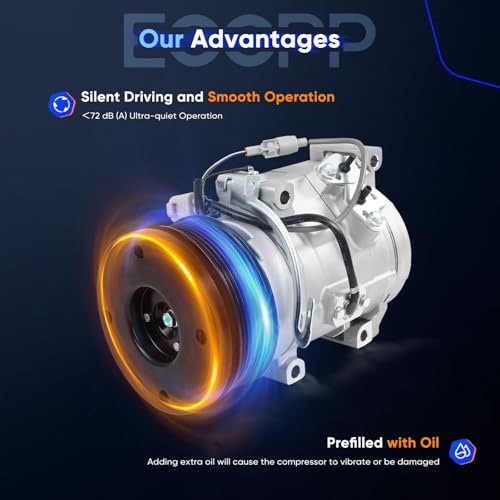 Image of ECCPP A /C Compressor with Clutch Fit for Toyota Tundra 5.7L 2007-2021 | Fit for Toyota Tundra 4.6L 2010-2019 Fast Cooling AC Compressor