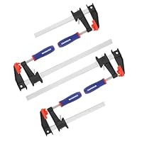 WORKPRO Schraubzwingen Set 4 Stück Spanner, Schraubzwingen-Sets mit Spannweite 150mm/300mm, Spannkraft 272kg, Ausladung 60mm, Stahl und Nylon für Holzbearbeitung präzises Fixieren von Holzwerkstücken
