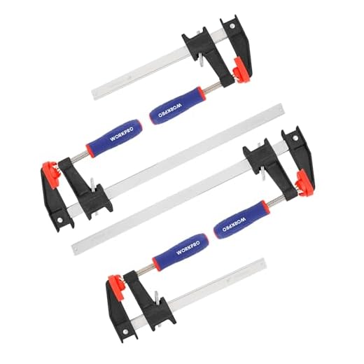 WORKPRO Juego de Sargento de Barra, 4PC Sargento de Tornillo, Abrazaderas de Liberación Rápida de 150 mm y 300 mm, Set de Sargentos para carpintería de potencia 272 KG