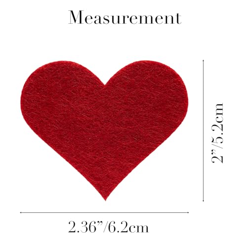 Summer-Ray 100 Stück rote Filzherzen, lasergeschnitten, 2 mm, für Scrapbooking