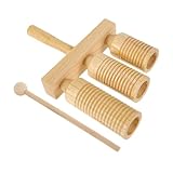 Parliky 1 セット木製ギロ打楽器楽器パーカッション音楽開発玩具木製楽器ウッドブロック楽器リズムスティック付き