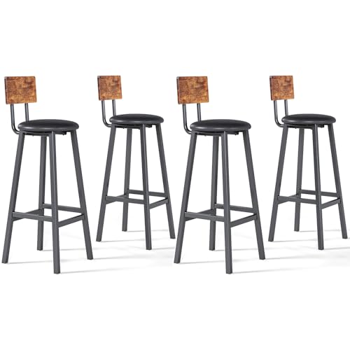 Recopilación de Sillas Bar para comprar hoy. 44 Simple Wisdom Bancos para Barra,Juego de 4 Taburetes de Bar,Bancos para Barra de Cocina de Madera de Hierro Vintage,Silla Alta 96 CM para Bar,Cocina,Restaurante,Banco Alto con...