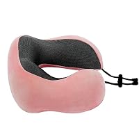 Makimoo Memory Foam Reisekissen, Nackenkissen mit 360-Grad-Kopfstütze, bequem und leicht, ideal zum Schlafen im Flugzeug, Auto, Zug, Bus und zu Hause, kommt mit Aufbewahrungstasche (Rosa) – Ansicht 3