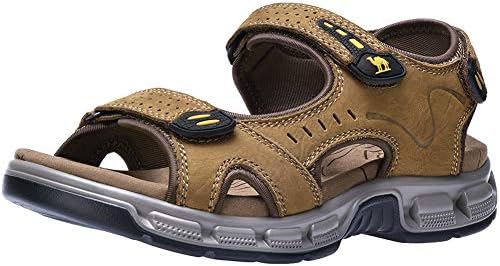 CAMEL CROWN Men's Leather Sandals Hiking Outdoor Water Beach Sports Mens Sandals for Summer with Open Toe Adjustable Straps
