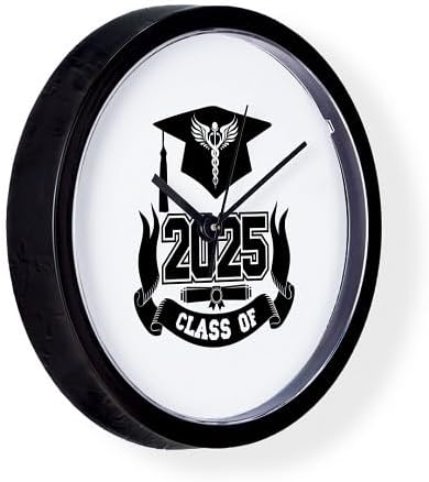 CafePress Caduceus Medical School Graduate Class of 2025 10" Wall Clock for Livingroom, Kitchen, or Office