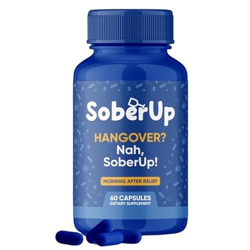 SoberUp Recovery Boost – Hydration, Electrolytes, Antioxidants, Herbal Wellness Blend – DHM, Milk Thistle, Vitamin B Complex - Supports Morning After Clarity, Energy, Rejuvenation – Vegan – 60 Count