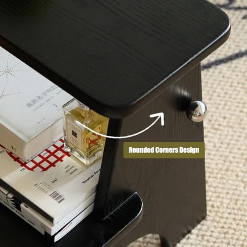 Tabouret 2 marches robuste en frêne noir avec repose-pieds rétro - 8