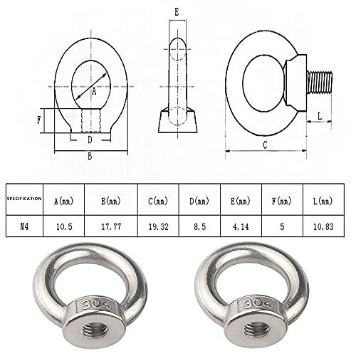 5 Pieces Ring Lifting Eye Nuts Triangle Eye Nut Female Threaded Nut Fastener For M4 Nuts M8 Triangle Eye Nut Lifting Accessories Surface Polishing Silver #TOP1