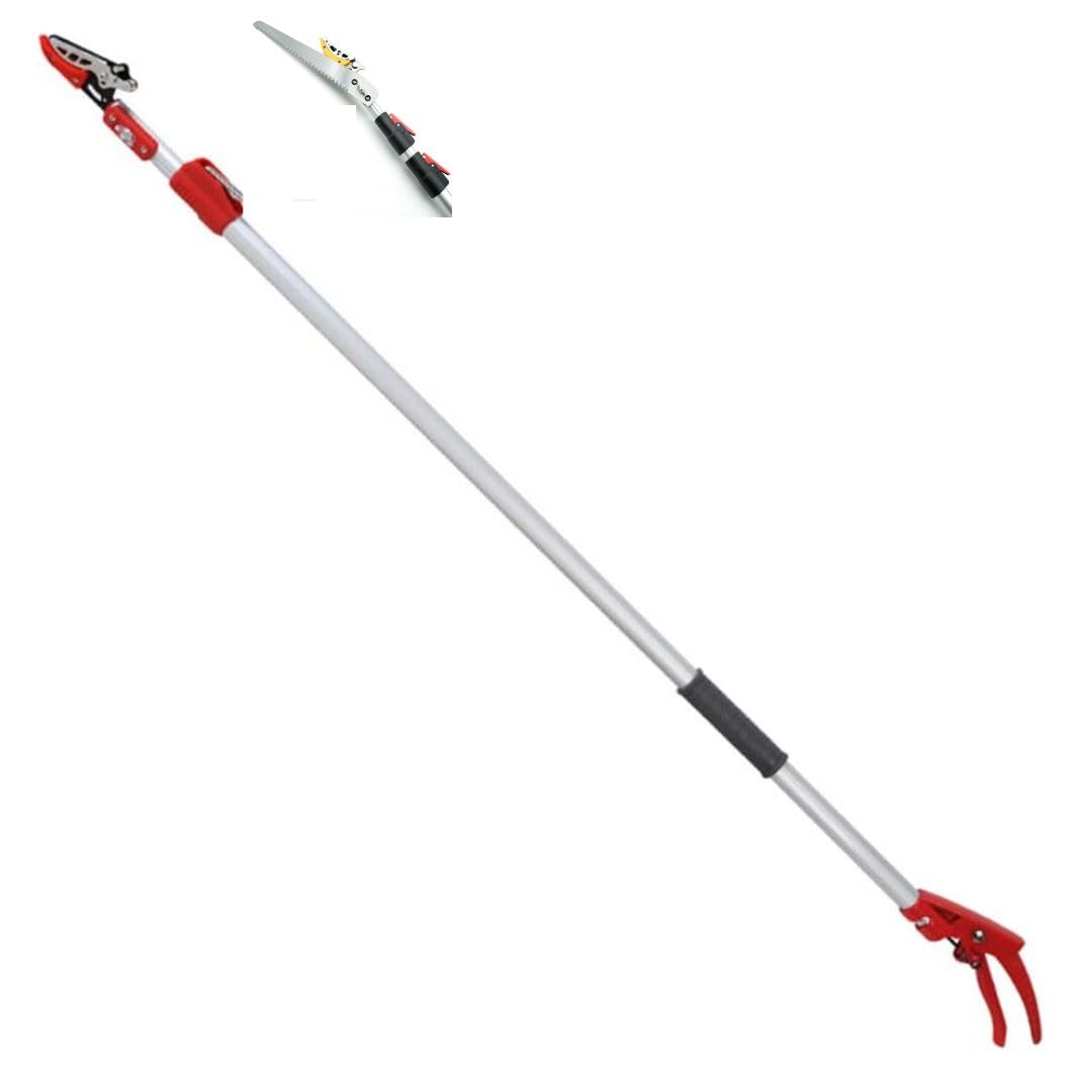 Cesoie Telescopiche da 130 a 220 cm, Telescopica Troncarami con Impugnatura Ergonomia, svettatoio telescopico con Cesoie per Potatura Bypass, Forbice Potatura con Manico Lungo