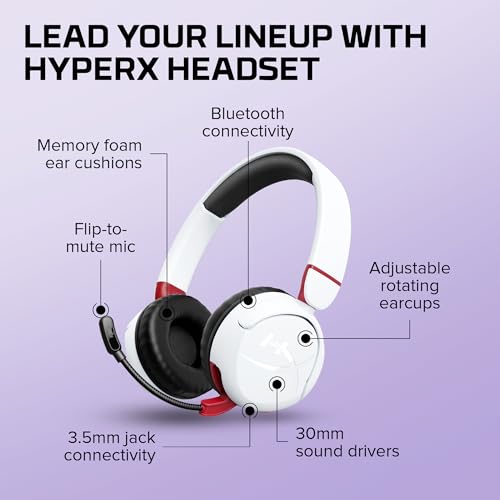 HyperX Cloud Mini – Wireless Headset,Compatible with PC,Chromebook,Nintendo Switch,PlayStation Controllers,Xbox Controllers,Phones, Laptops,Tablets,Volume Below 85dB,Immersive Sound,White - Image 8