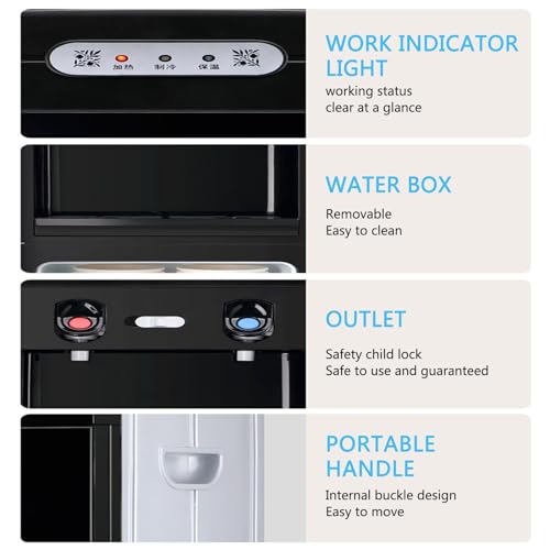 SilteD Top Loading Cooler Dispenser, Child Safety Lock, 3 Temperature Settings, Freestanding, Water Coolers 5 Gallon Top Load Dispenser, Perfect for Home Office School B - Image 6