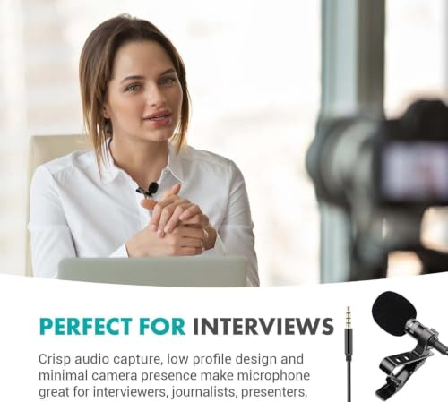 Image of DDLC 3.5mm Wired Lapel Microphone for Video Recording | Mini Mike for Phone | Microphone for Recording | Smartphones | PCs & Laptops | Ideal for YouTube | Interviews| Vlogging | Podcasts (5M)