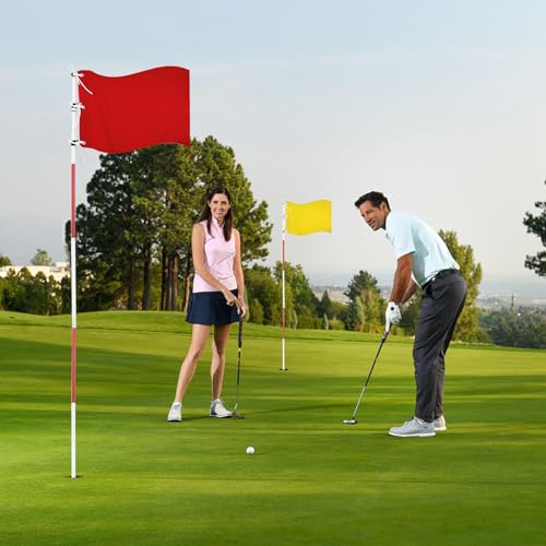 KINGTOP Golf Flag 20x14 Inch - Plain Yellow, 420D Nylon, Brass Grommets - Standard Putting Green Flags for Backyard Practice, Golf Courses, Country Club, 1-Pack by KINGTOP - Image 7