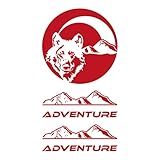Photo Gallery gesar adesivo con lupo, montagne e 2 pezzi adesivo scritta adventure - adesivo per auto e camper - adatti per valigie moto - adesivo testa di lupo (rosso) Photo Gallery gesar adesivo con lupo, montagne e 2 pezzi adesivo scritta adventure - adesivo per auto e camper - adatti per valigie moto - adesivo testa di lupo (rosso)